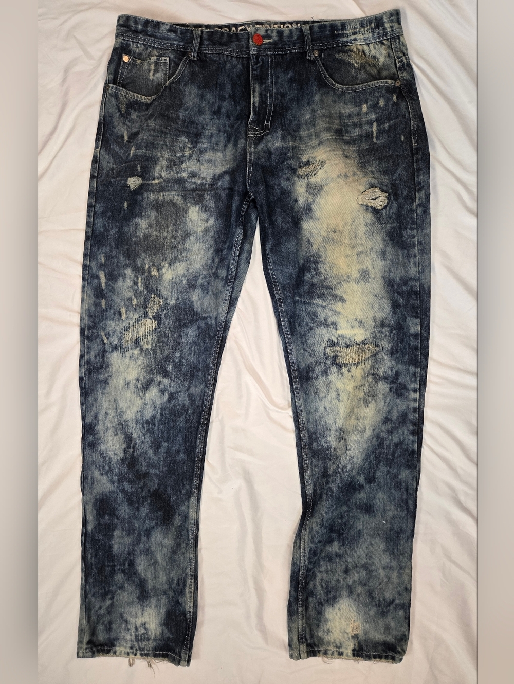 Jordan Craig Men's Blue Acid-Wash Jeans TF
